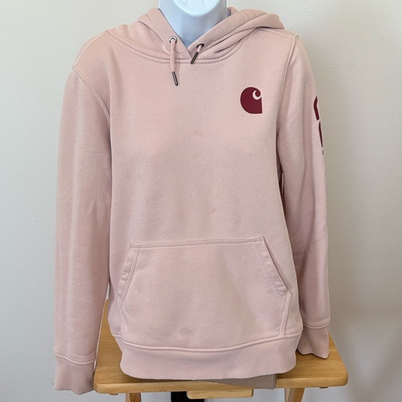Carhartt Tops - Carhartt Light Pink Hoodie with Logo Size Small